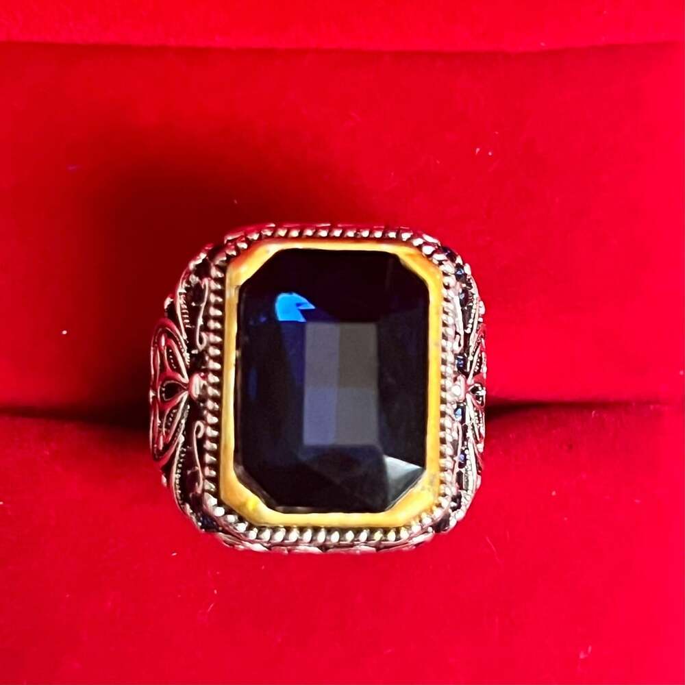 Artisan Blue Gemstone Filigree Statement Ring